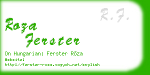 roza ferster business card